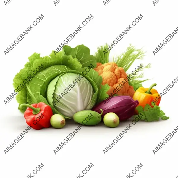 Crisp Vegetable Icon with No Shadows on White