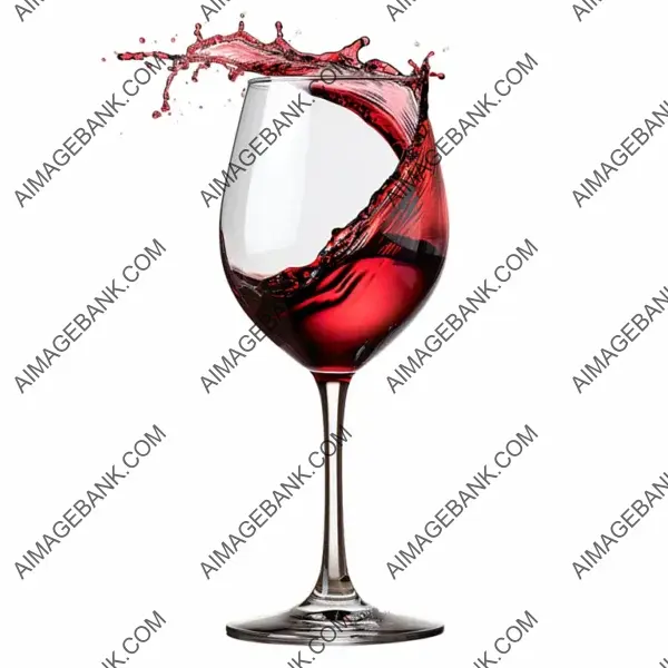 Wine Glass with Splashing Red Liquid Isolated