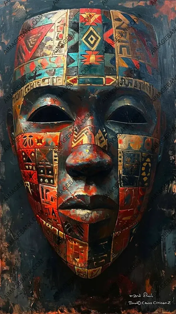 Dive into the realm of oil painting with stylized masks that evoke a sense of mystery and intrigue.