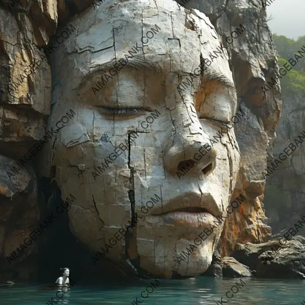 Witness the awe-inspiring image of a face carved into a mountain, a testament to the power of nature&#8217;s beauty.