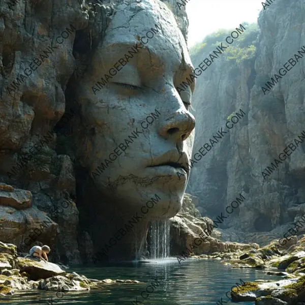 Immerse yourself in the natural wonder of a face carved into a mountain, a remarkable blend of art and landscape.