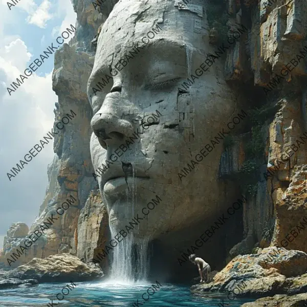 Delve into the awe-inspiring sight of a face carved into a mountain, a reminder of the wonders of nature.