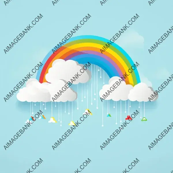 Rainbow on a Flat Monsoon Season Background