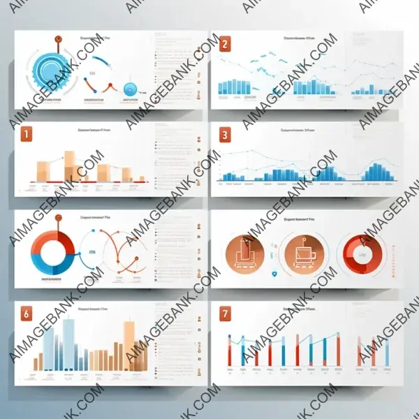 Set of Six Logistics Charts Slide Templates on a White Background